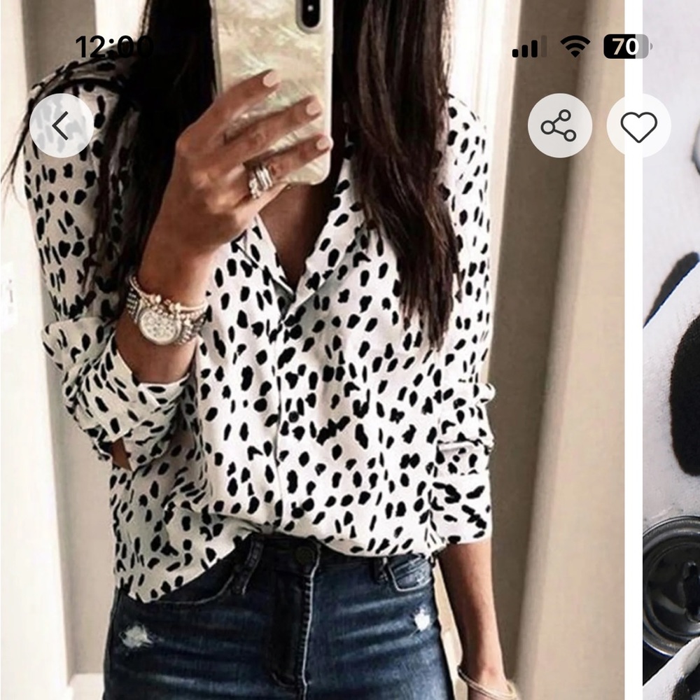 Cupshe white and black blouse women’s medium